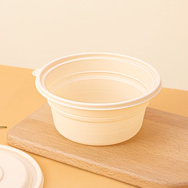 Eco Friendly Disposable Cornstarch Food Container Round Bowl With Lid ...