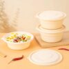 Eco Friendly Disposable Cornstarch Food Container Round Bowl With Lid