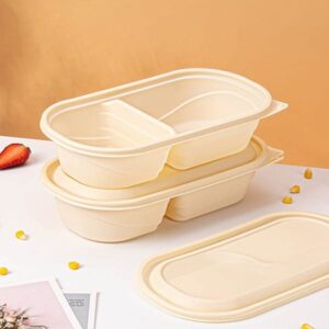 Corn Starch Rectangle Disposable Biodegradable Plastic Food Container With Lid