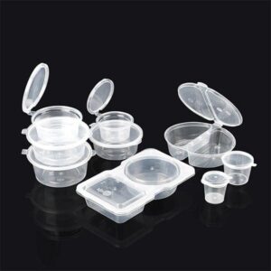 hinged portion cups sauce cups