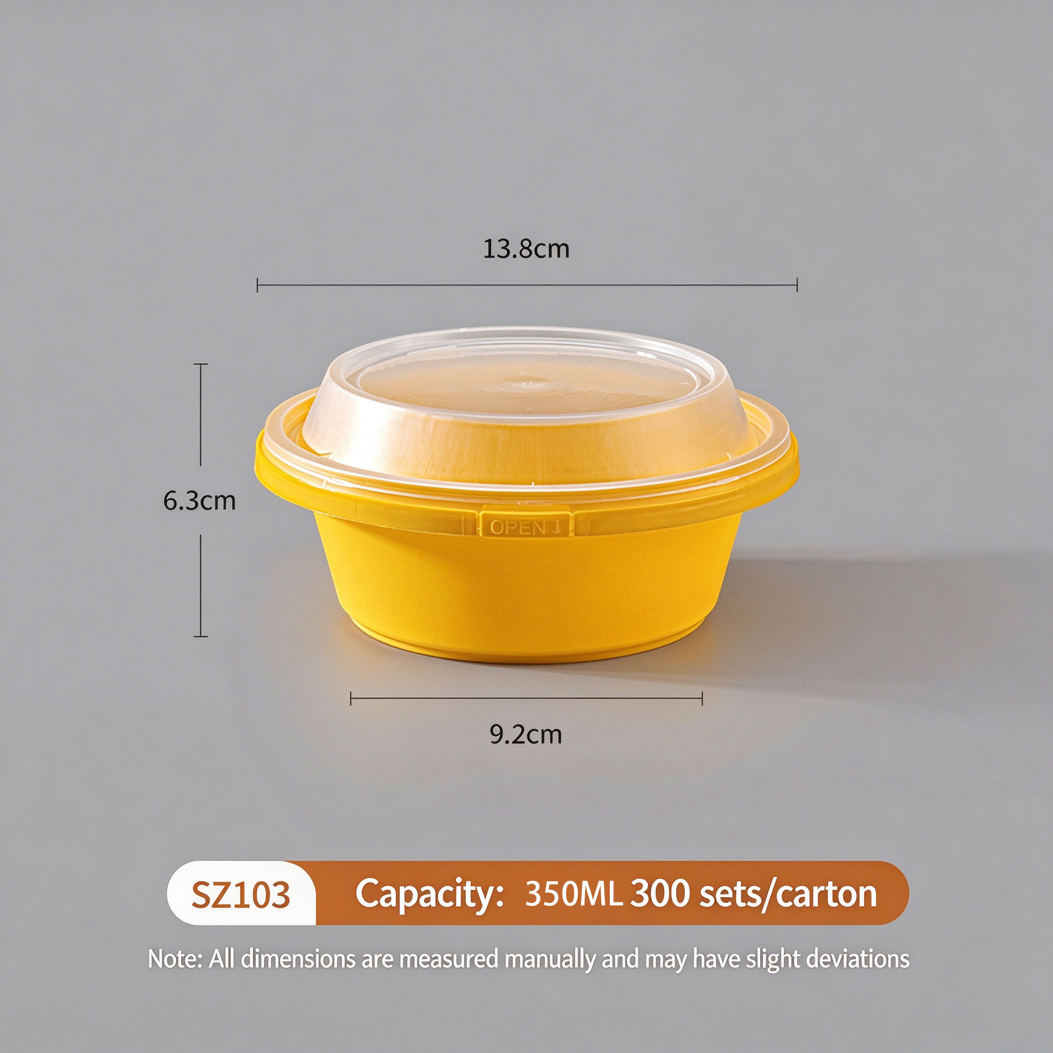 Disposable Plastic Food Container Microwavable Takeout Bowl - Image 2